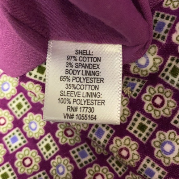 ISAAC MIZRAHI Target XL Velvet Jacket Purple Green Paisley Detail Hidden Buttons - Picture 8 of 8